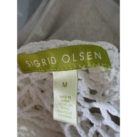 3 for $9 sigrid olsen Crichet top M - Picture 2 of 5